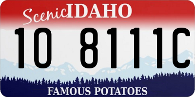ID license plate 1O8111C