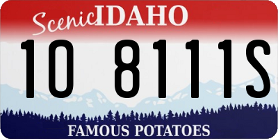 ID license plate 1O8111S