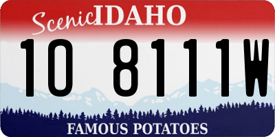 ID license plate 1O8111W