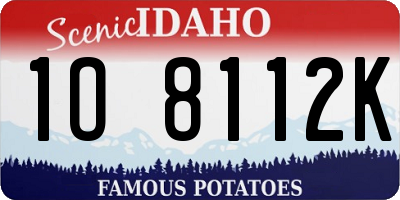 ID license plate 1O8112K