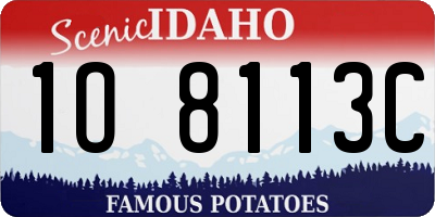 ID license plate 1O8113C