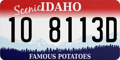 ID license plate 1O8113D