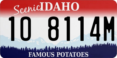 ID license plate 1O8114M