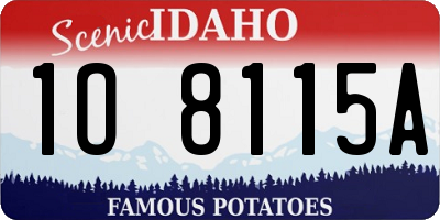 ID license plate 1O8115A