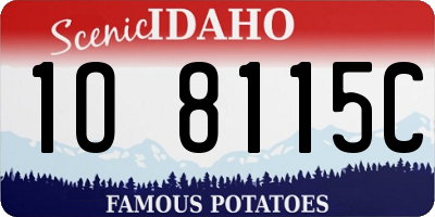 ID license plate 1O8115C