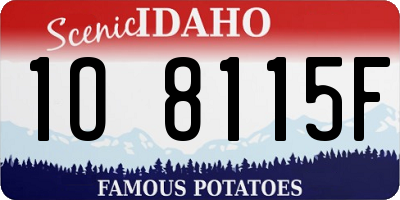 ID license plate 1O8115F