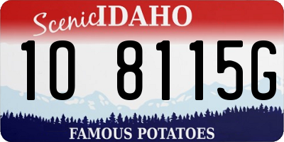 ID license plate 1O8115G
