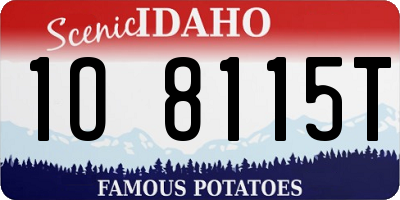 ID license plate 1O8115T