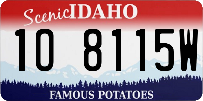 ID license plate 1O8115W