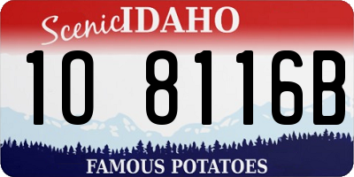 ID license plate 1O8116B