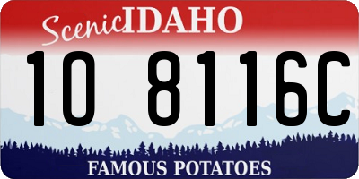 ID license plate 1O8116C