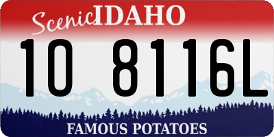 ID license plate 1O8116L