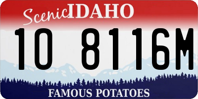ID license plate 1O8116M