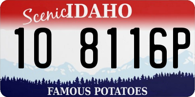 ID license plate 1O8116P
