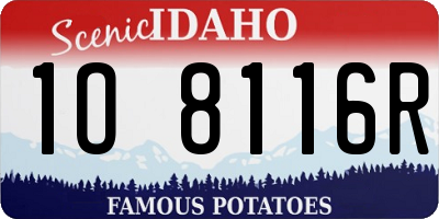 ID license plate 1O8116R