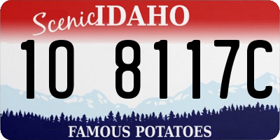 ID license plate 1O8117C