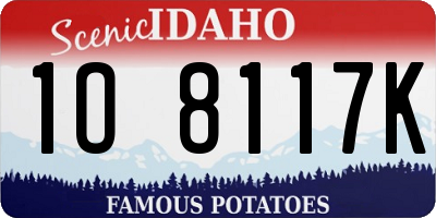 ID license plate 1O8117K