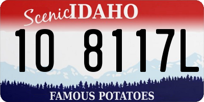 ID license plate 1O8117L