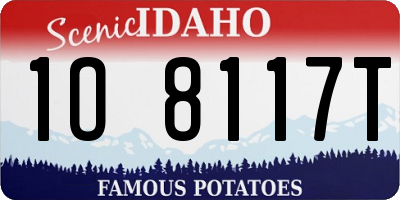 ID license plate 1O8117T