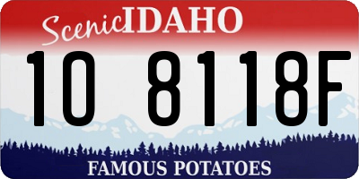 ID license plate 1O8118F