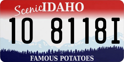 ID license plate 1O8118I