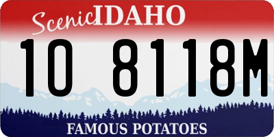 ID license plate 1O8118M