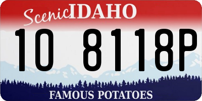 ID license plate 1O8118P