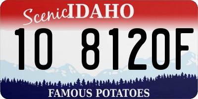 ID license plate 1O8120F