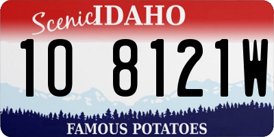 ID license plate 1O8121W