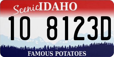 ID license plate 1O8123D