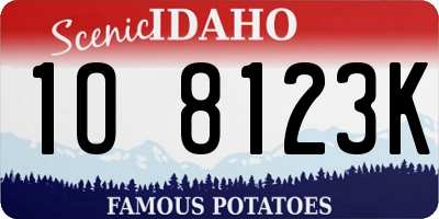 ID license plate 1O8123K