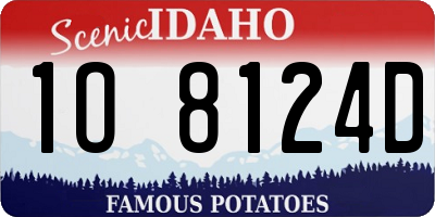 ID license plate 1O8124D