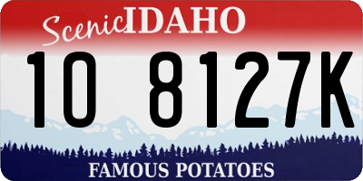 ID license plate 1O8127K