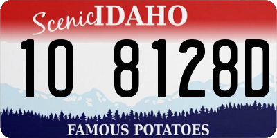 ID license plate 1O8128D