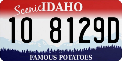 ID license plate 1O8129D