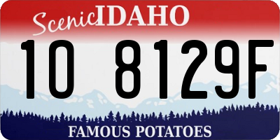 ID license plate 1O8129F