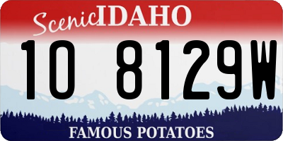 ID license plate 1O8129W