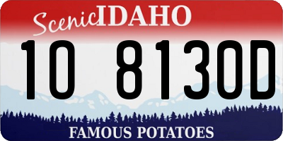 ID license plate 1O8130D