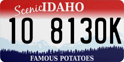 ID license plate 1O8130K