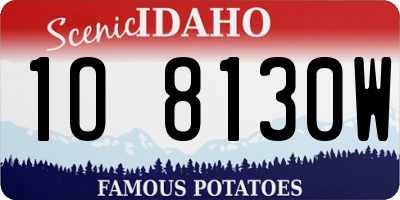 ID license plate 1O8130W