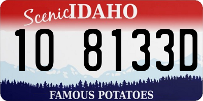 ID license plate 1O8133D