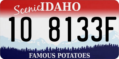 ID license plate 1O8133F