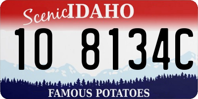 ID license plate 1O8134C