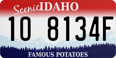 ID license plate 1O8134F