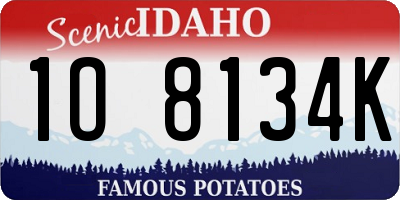 ID license plate 1O8134K