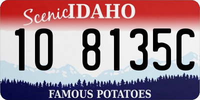 ID license plate 1O8135C
