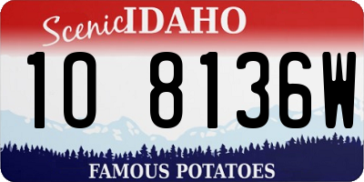 ID license plate 1O8136W