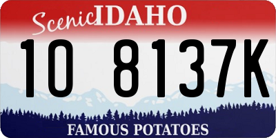 ID license plate 1O8137K