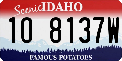 ID license plate 1O8137W