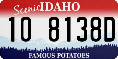 ID license plate 1O8138D